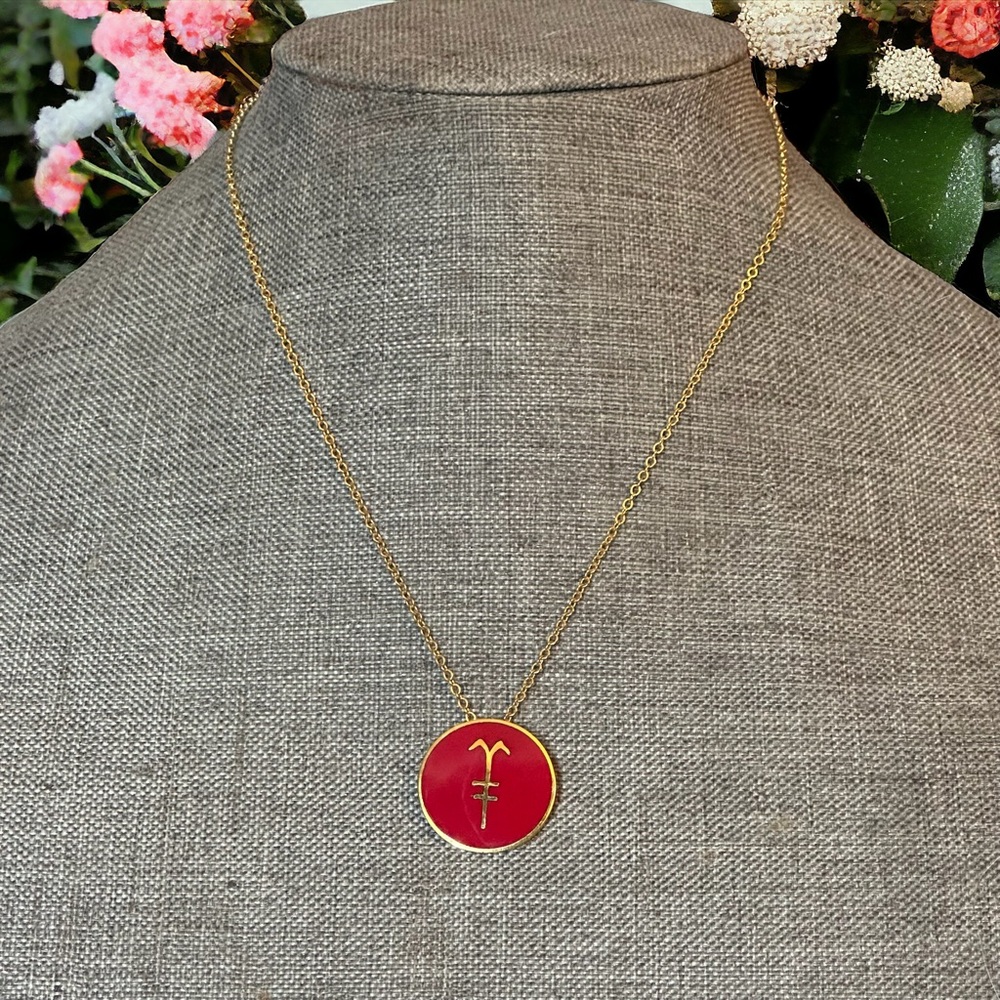 Vintage MMA 12K gold Ram pendant necklace